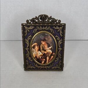 Vintage Italian Ornate Gold and Purple Picture Frame